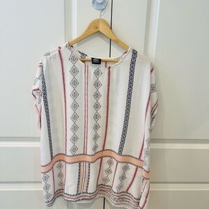 Bobeau women’s XL lightweight patterned sleeveless blouse